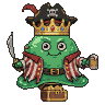 Pixel Art: pirate slime king - simple style