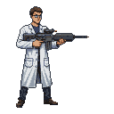 Sci-Fi Scientist Ready for Battle with Laser Rifle