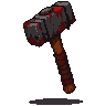 Pixel art generated with AI prompt: blood hammer game item