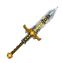Pixel Art: legendary bee keeper sword item (generated with AI by sandacz).