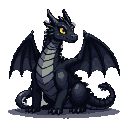 Pixel Art: Dragon negro