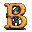 Golden medieval letter "B" with dark green and blue interior shadows, appearing as an ornate, ancient emblem.