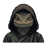 Pixel Art: lizard face monk warrior