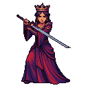 Pixel Art: queen with katana