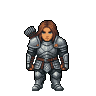 Stout warrior in detailed plate armor, quiver on back, looking forward.