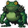 Pixel Art: frog boss detailed