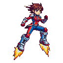 Pixel Art: hero girl with turbo boots
