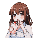 Pixel art generated with AI prompt: make character drink mil