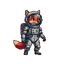 Pixel Art: astronaut fox