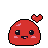 Pixel Art: set of kawaii slimes in different colors