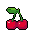 Sweet Cherries: Retro Digital Fruit Icon