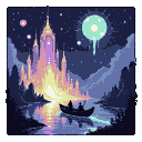 Pixel Art: GOTHIC DREAMSCAPE 🚣‍♂️ glowing pollen circuits radiant rebellion (generated with AI by Fenrielle Darkling).