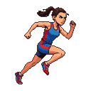 Pixel Art: sprinter athlete girl sideview
