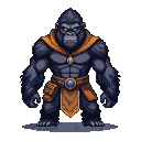 Pixel Art: gorilla mage (generated with AI by pixie.haus).