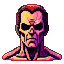 Pixel Art: classic doom like portrait, retro gaming style
