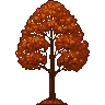 Pixel Art: autumn tree