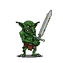 Pixel Art: goblin with sword