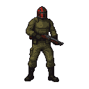 Pixel art generated with AI prompt: doom character