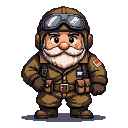Pixel Art: Ww2 old Chubby pilot (generated with AI by Talilaith Warg).