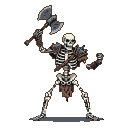 Pixel Art: barbarian skeleton