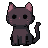 Pixel Art: dark kawaii Japanese cat aesthetic