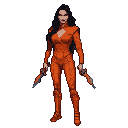 Orange Warrior: Daggers Drawn, Intense Retro Stance