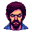 Pixel Art: classic doom like portrait, retro gaming style