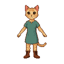 Pixel Art: Персонаж человек - котик