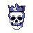 Pixel Art: skull with crown