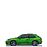 Pixel Art: set of arcade sport cars sideview
