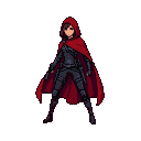 Pixel Art: assassin girl in red cape