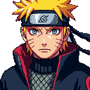 Pixel Art: Pain (Naruto Shippūden) (generated with AI by Tynvar Spirit).