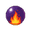 Pixel Art: magic ball with fire inside