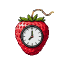 Pixel Art: strawberry time bomb
