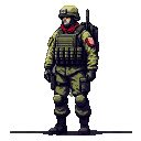 Pixel Art: A soldier of The Duty Faction,From the game S.T.A.L.K.E.R