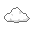 A fluffy white pixel cloud on a black background.