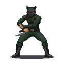 Pixel Art: rpg character - assassin with cat mask