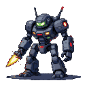 Pixel Art: killer bot (generated with AI by pixie.haus).