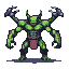 Pixel Art: A mutant with four arms, top view for RTS
