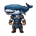 Pixel Art: Hero with whale head