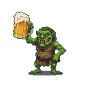 Pixel Art: troll holding huge beer