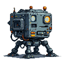 Pixel Art: machine (generated with AI and edited by sandacz).