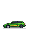 Pixel Art: set of arcade sport cars sideview