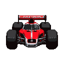 Pixel Art: 往前冲刺的赛车 车尾面向我 车头向前