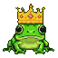 Pixel Art: very small frog with crown