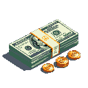 Pixel Art: money (generated with AI by Lelush).