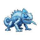 Pixel Art: ice chameleon game monster