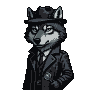 Pixel Art: detective with wolf head