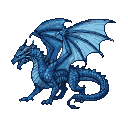 Pixel Art: blue dragon