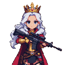 Pixel Art: queen with rifle